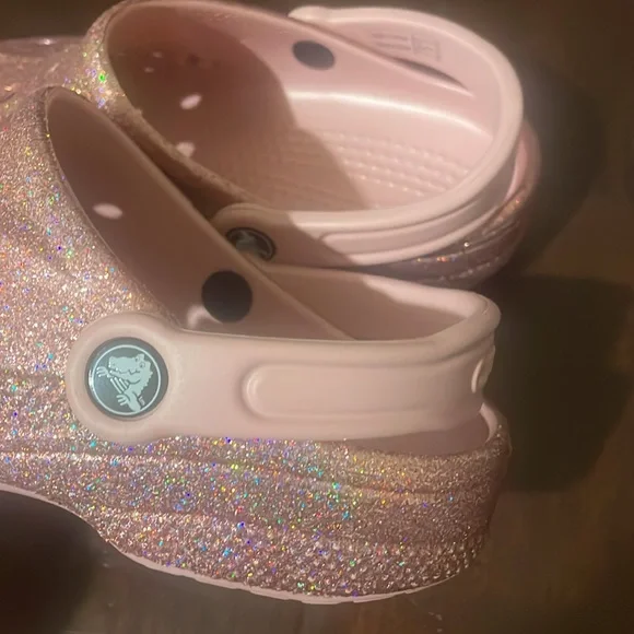 Brand new girls crocs pink glitter women’s 7 - Picture 7 of 10